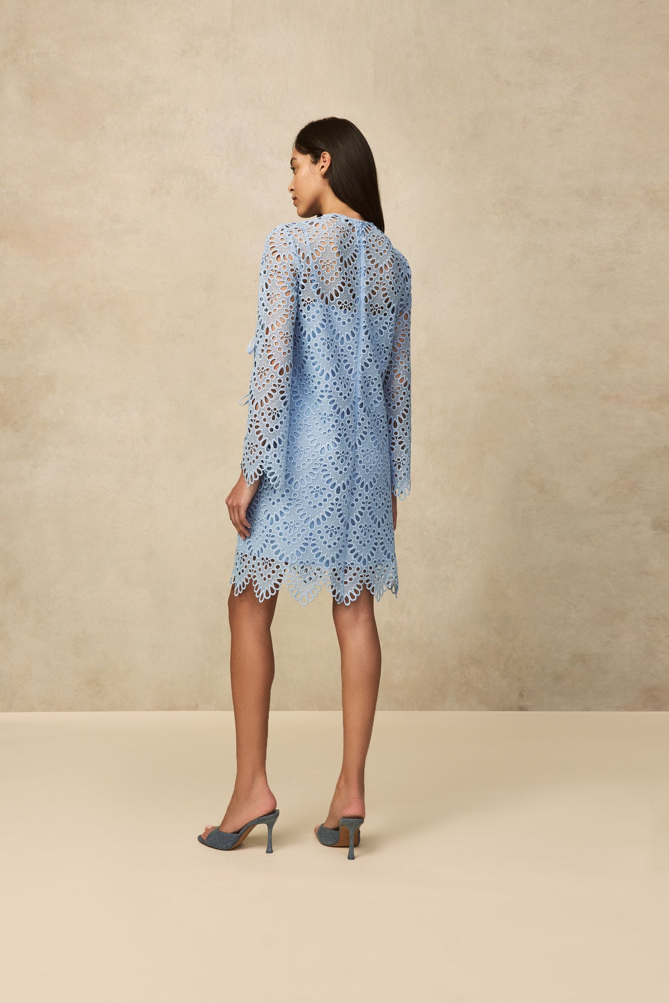 Scallop Eyelet Tunic Dress | Sky