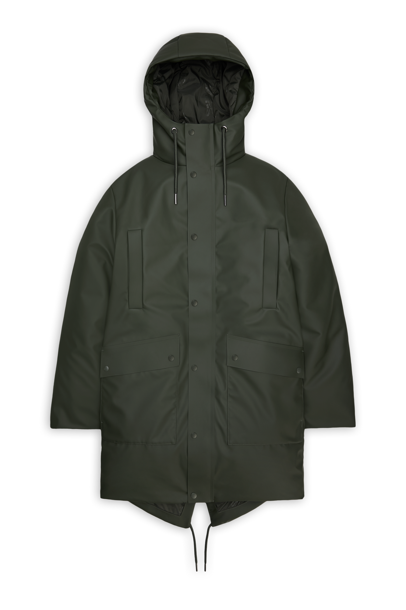 Rains Nome Long Parka Green Jacket
