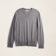Mens | Cole Merino Lightweight V-Neck Sweater | Heather Grey