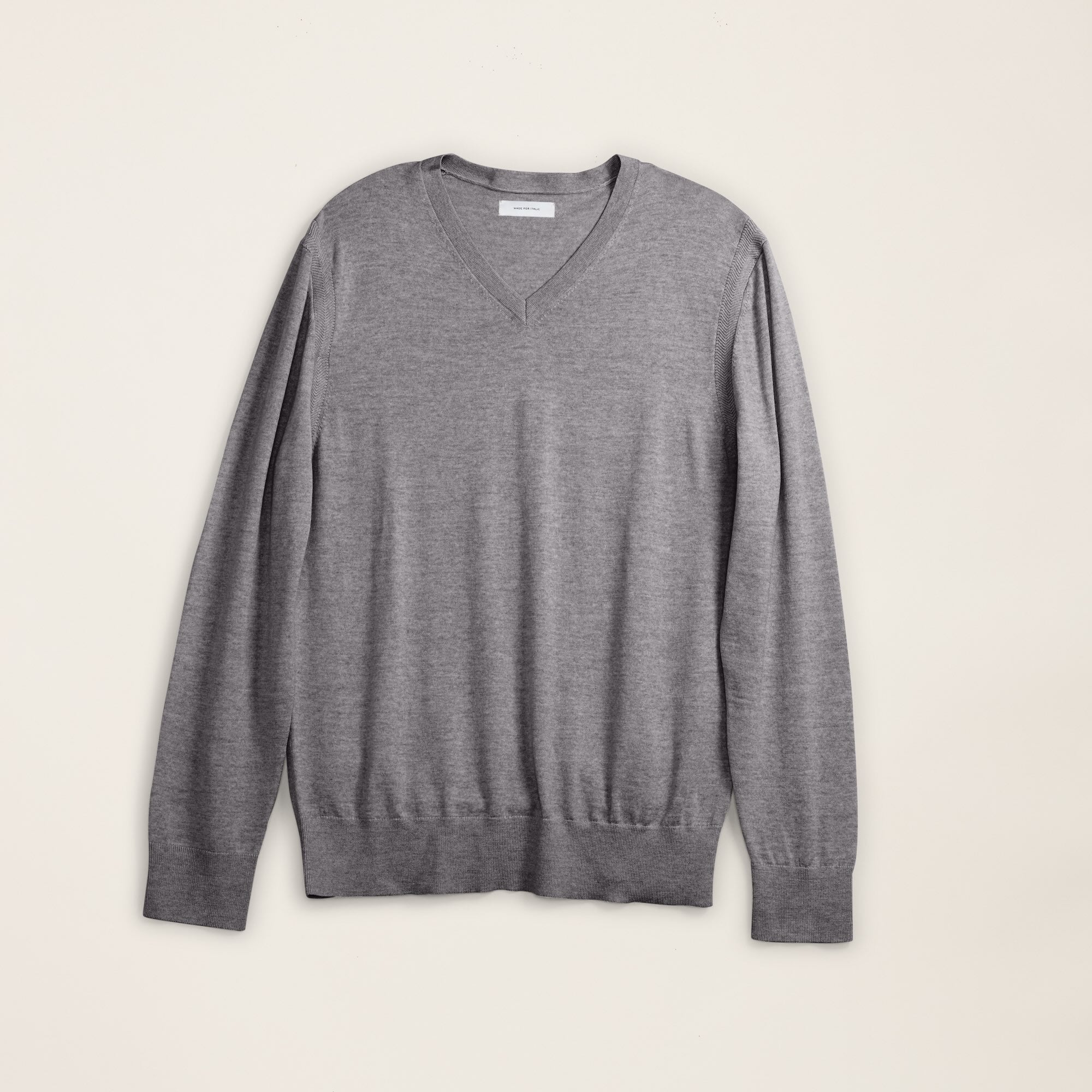 Mens | Cole Merino Lightweight V-Neck Sweater | Heather Grey