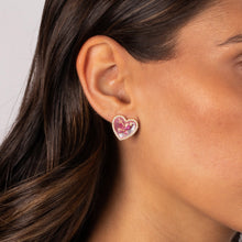 Pink CZ Butterfly Heart Stone Stud Earring - Adina's Jewels