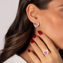 Pink CZ Butterfly Heart Stone Stud Earring - Adina's Jewels