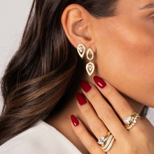 Pave Double Teardrop Fancy Drop Stud Earring - Adina's Jewels