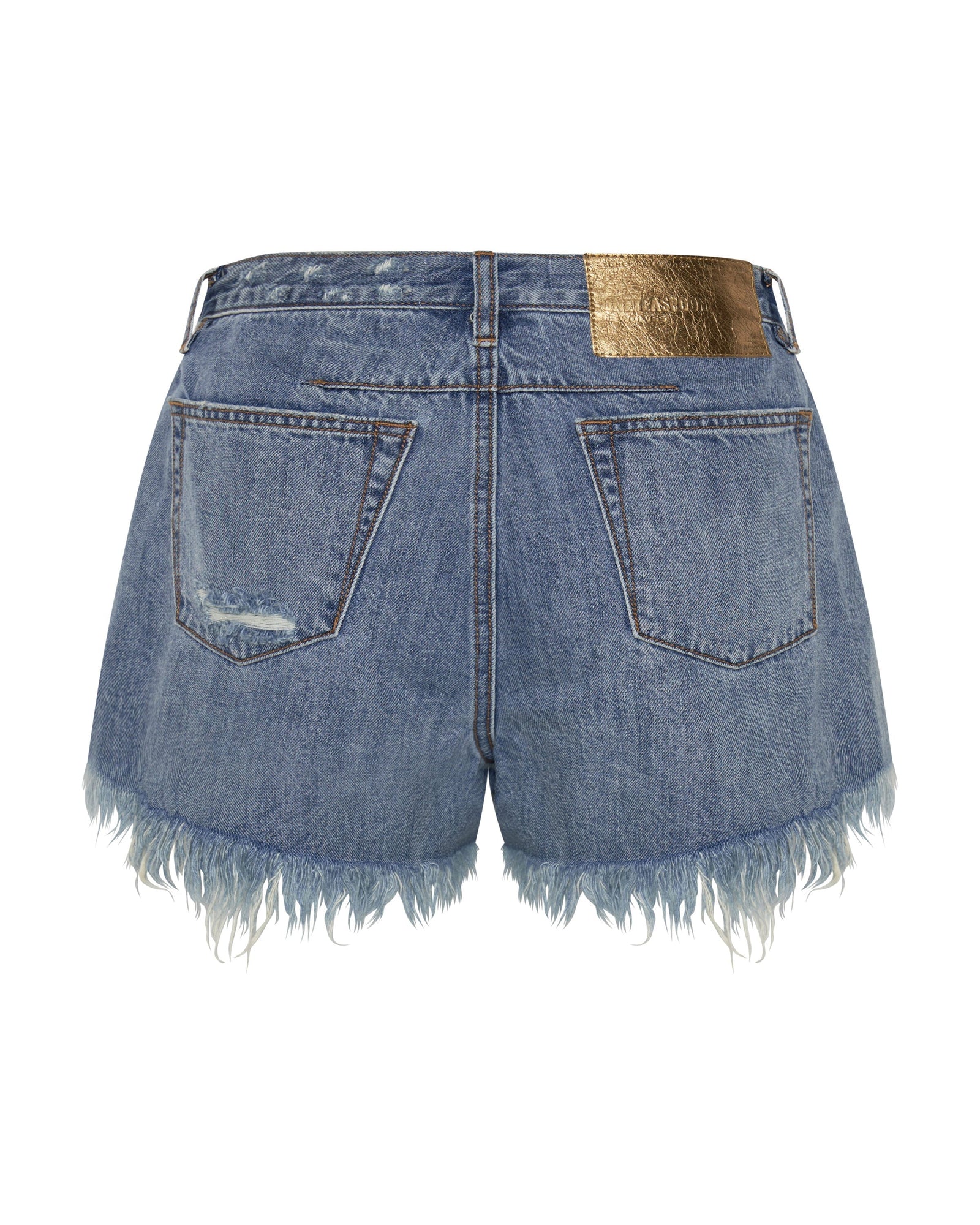 Le Wolves Mid Waist Mid Length Denim Shorts | Johnny Blue