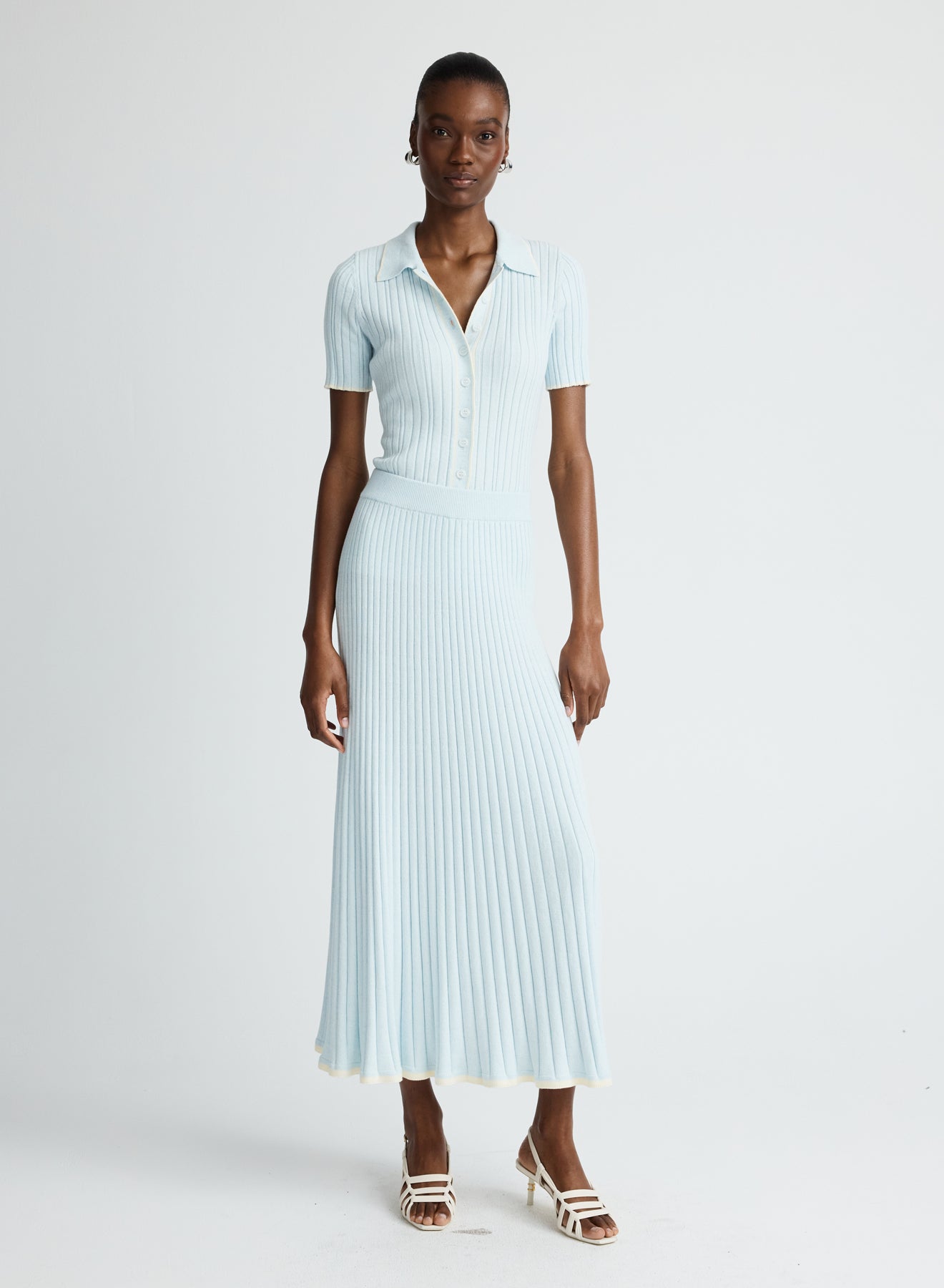 Felicia Skirt | Glacier W/ Silence Trim