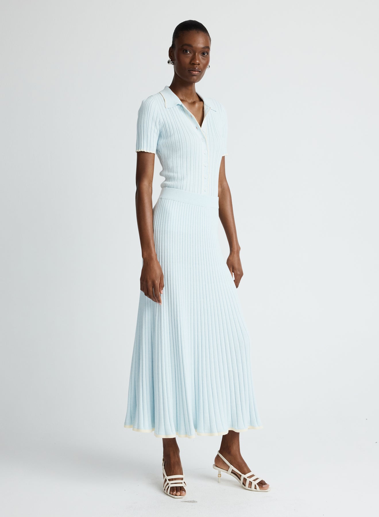 Felicia Skirt | Glacier W/ Silence Trim