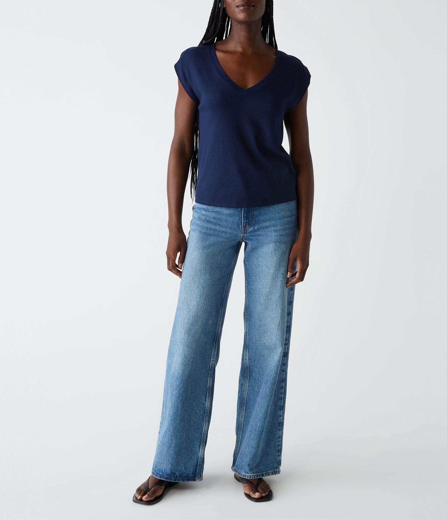 Tati Power Shoulder Top | Nocturnal