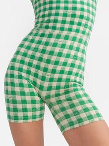 Organic Stretch Unitard | Basil Gingham