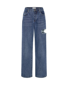 Jackson Mid Waist Wide Leg Denim Jeans | Rosewood