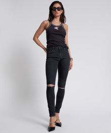 Freebirds Ii High Waist Stretch Skinny Denim Jeans | Black