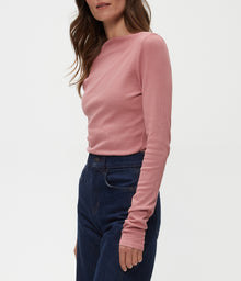 Clarke Knife Neck Ruched Tee | Berrywood