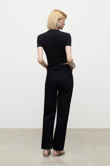 Crystal Flower Jean | Black