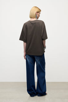 Crystal Cluster Flower T-Shirt | Charcoal