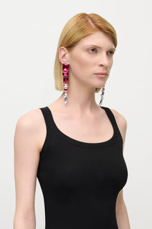 Ombre Crystal Drop Earrings | Ombre Pink