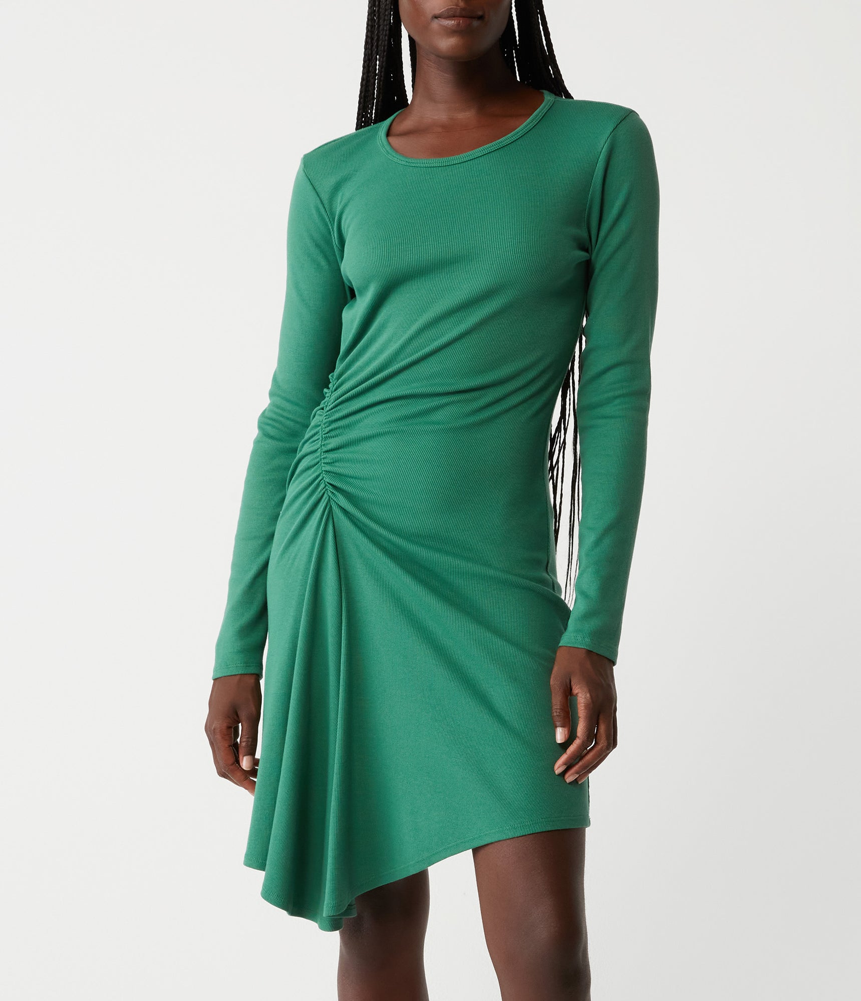 Marina Ruched Long Sleeve Mini | Palm