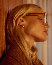 The Amber Honey Resin Studs | Amber Resin | Silver