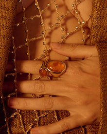 The Amber Honey Resin Statement Ring | Silver | Amber Honey