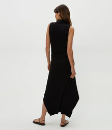 Nicola Handkerchief Midi Dress | Black