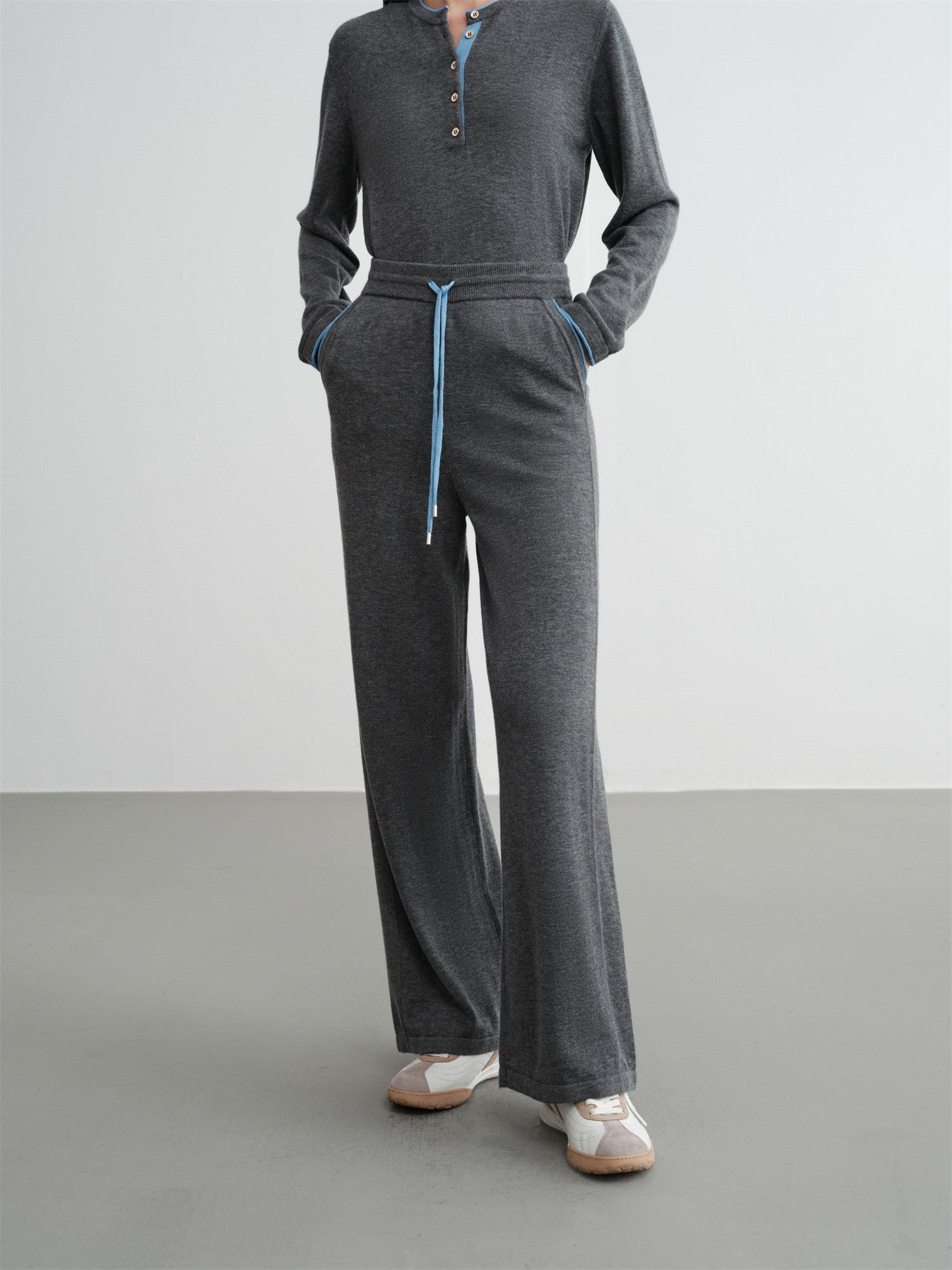 Cashmere Straight Pants | Grey