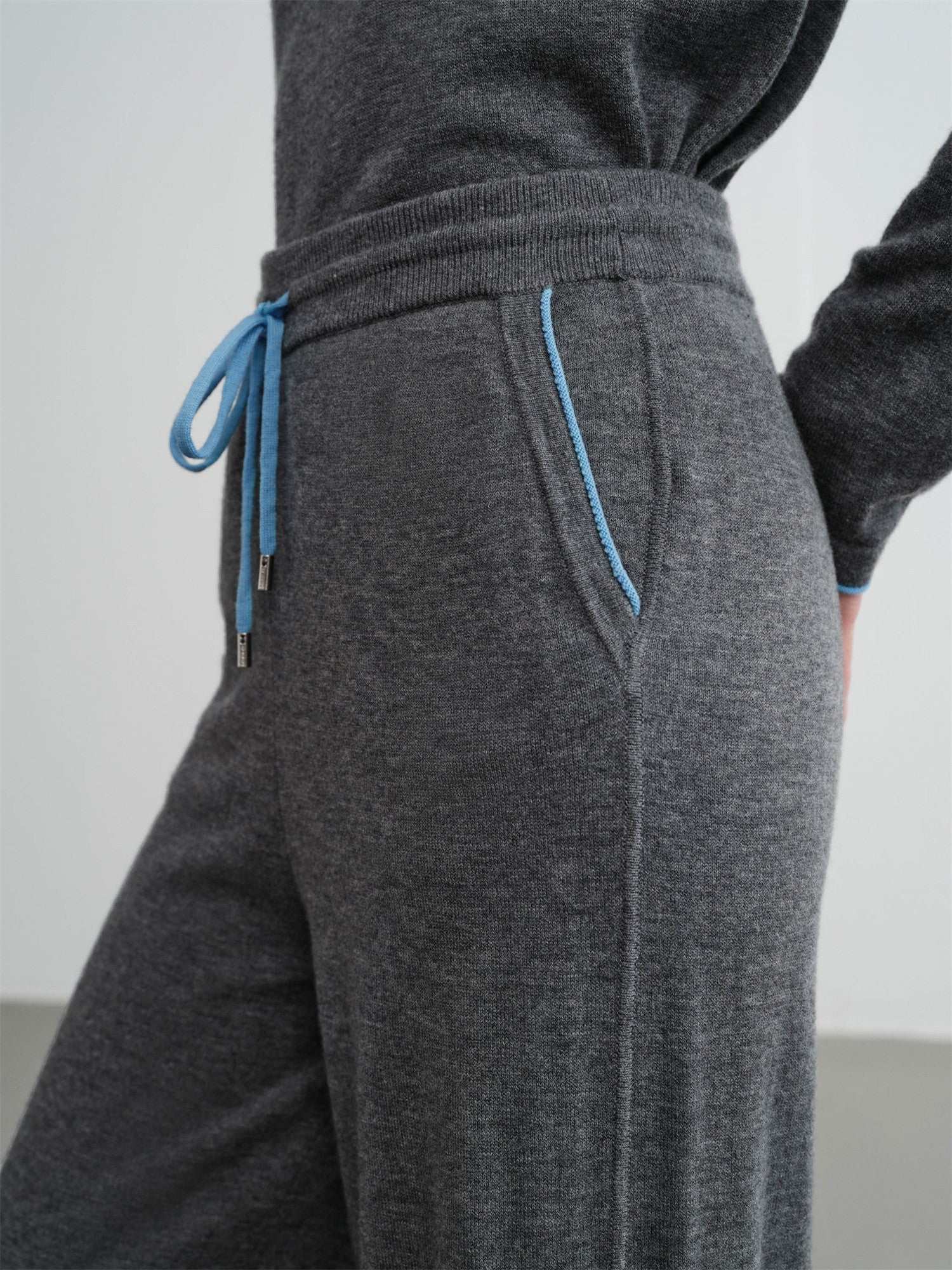 Cashmere Straight Pants | Grey