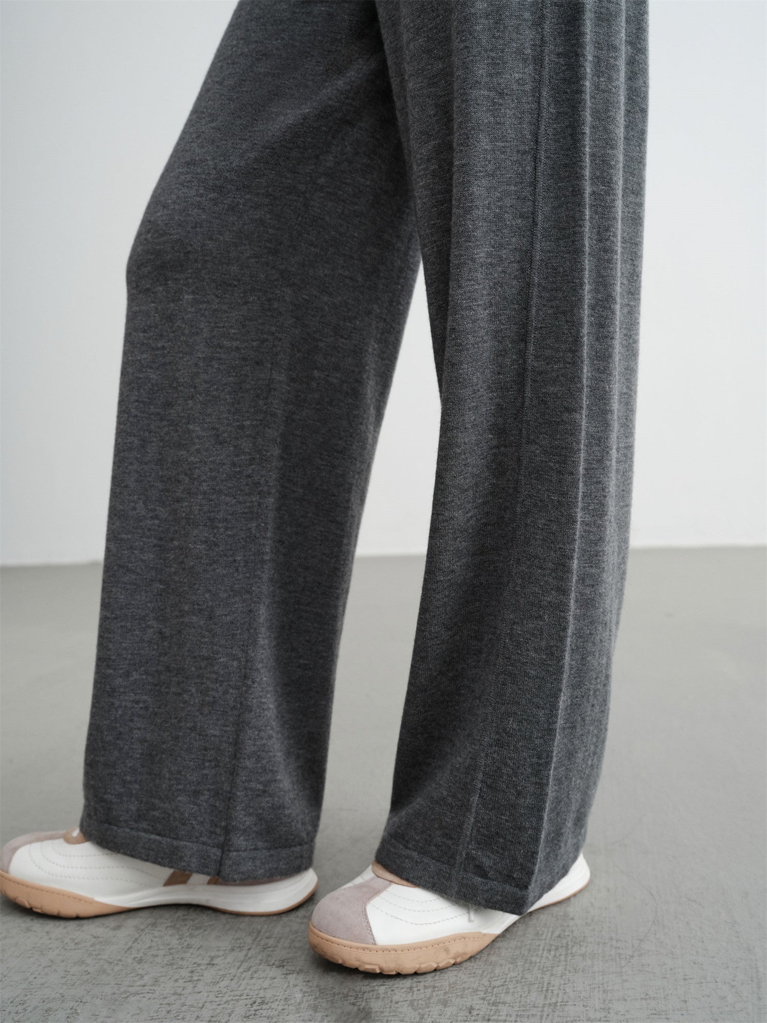 Cashmere Straight Pants | Grey