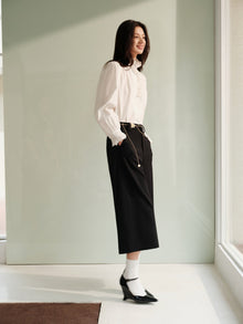 TENCEL Wool-Blend Air-Layer Trousers | Black