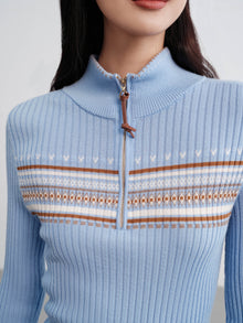 Jacquard Wool Sweater | Blue