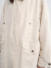Wool Light Warm Parka | White