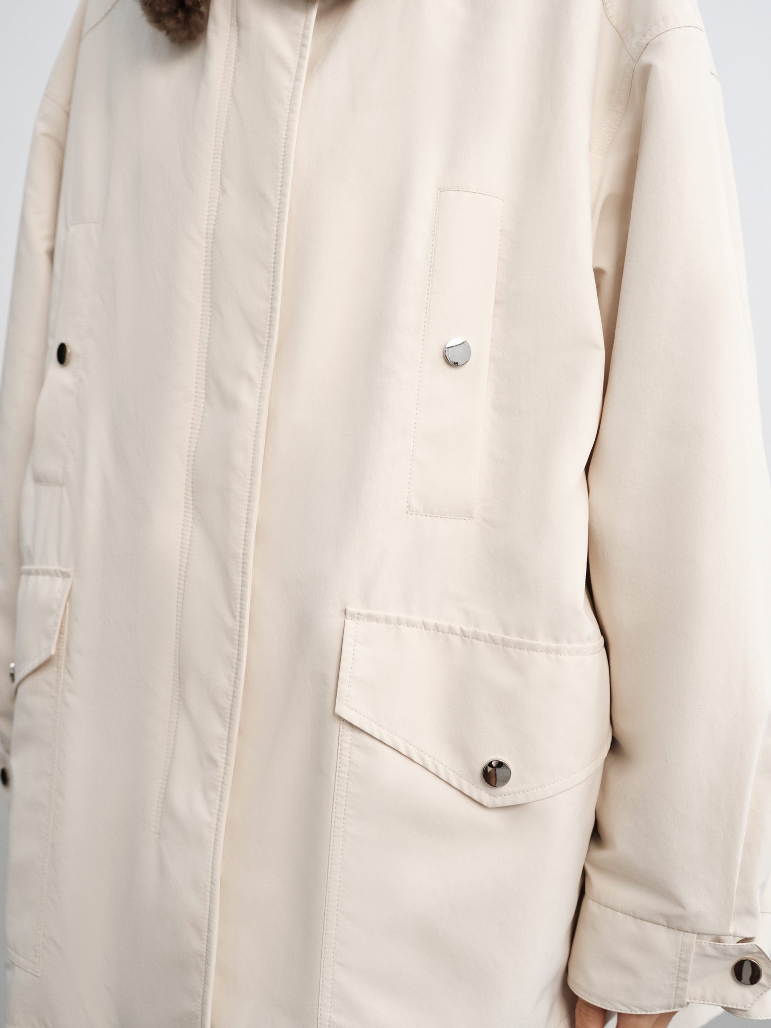 Wool Light Warm Parka | White