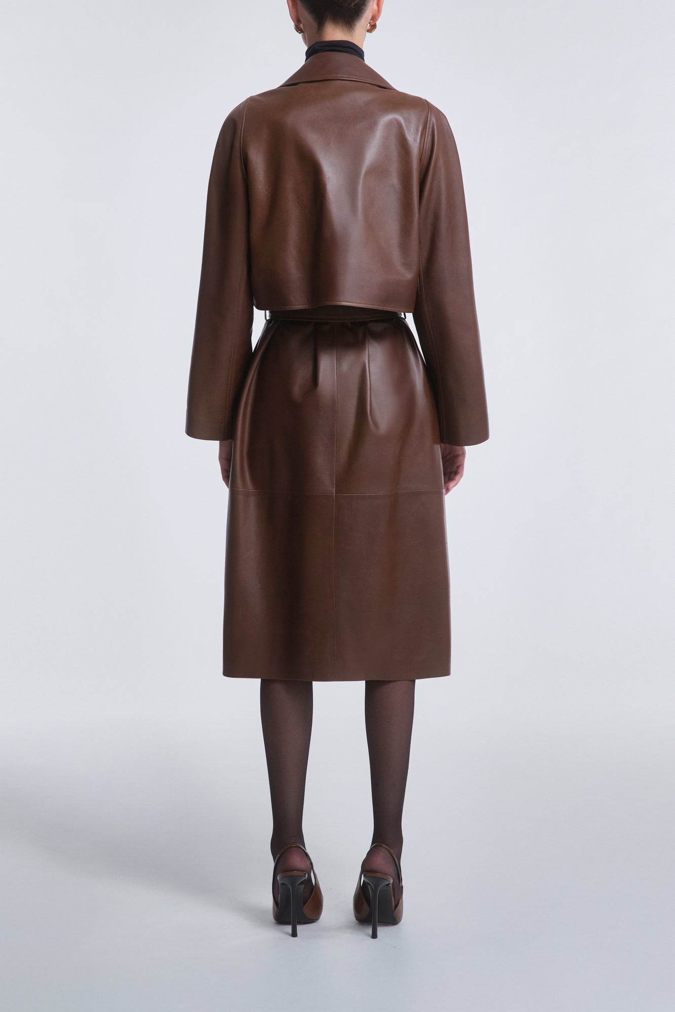 Cisely | Relaxed Leather Coat | Canelle