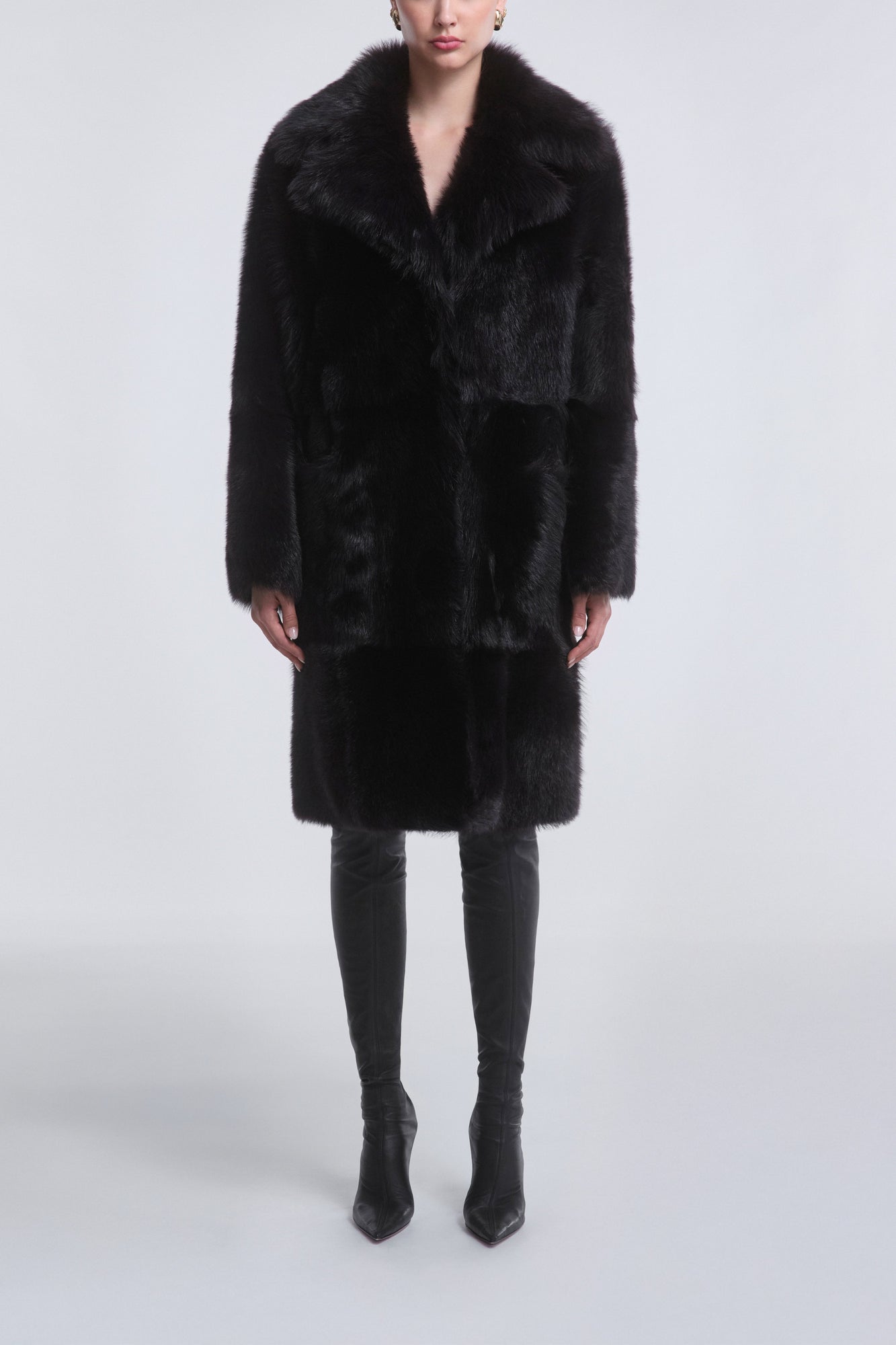 Evita | Plush Shearling Coat | Chocolat Fondant