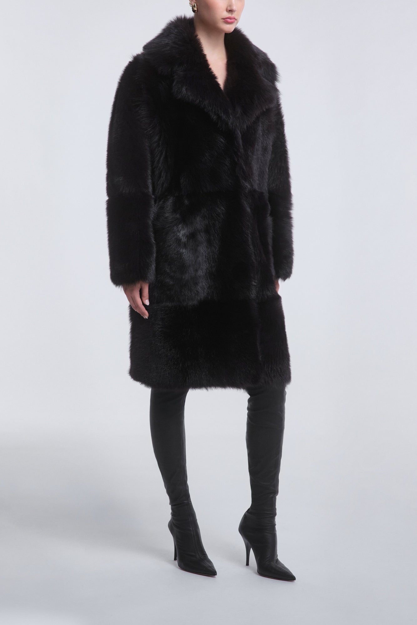 Evita | Plush Shearling Coat | Chocolat Fondant