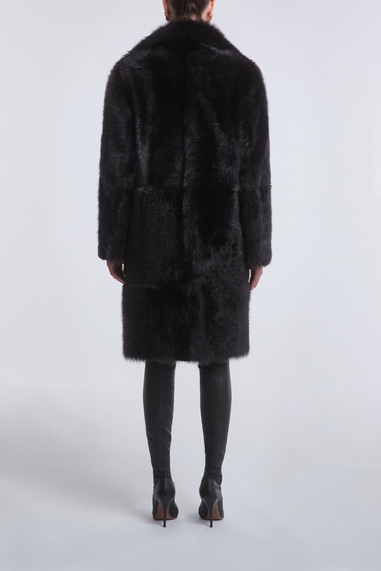 Evita | Plush Shearling Coat | Chocolat Fondant