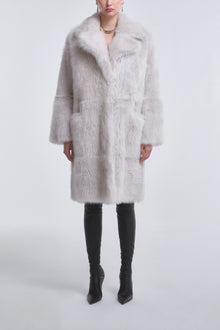 Evita | Plush Shearling Coat | Cloud