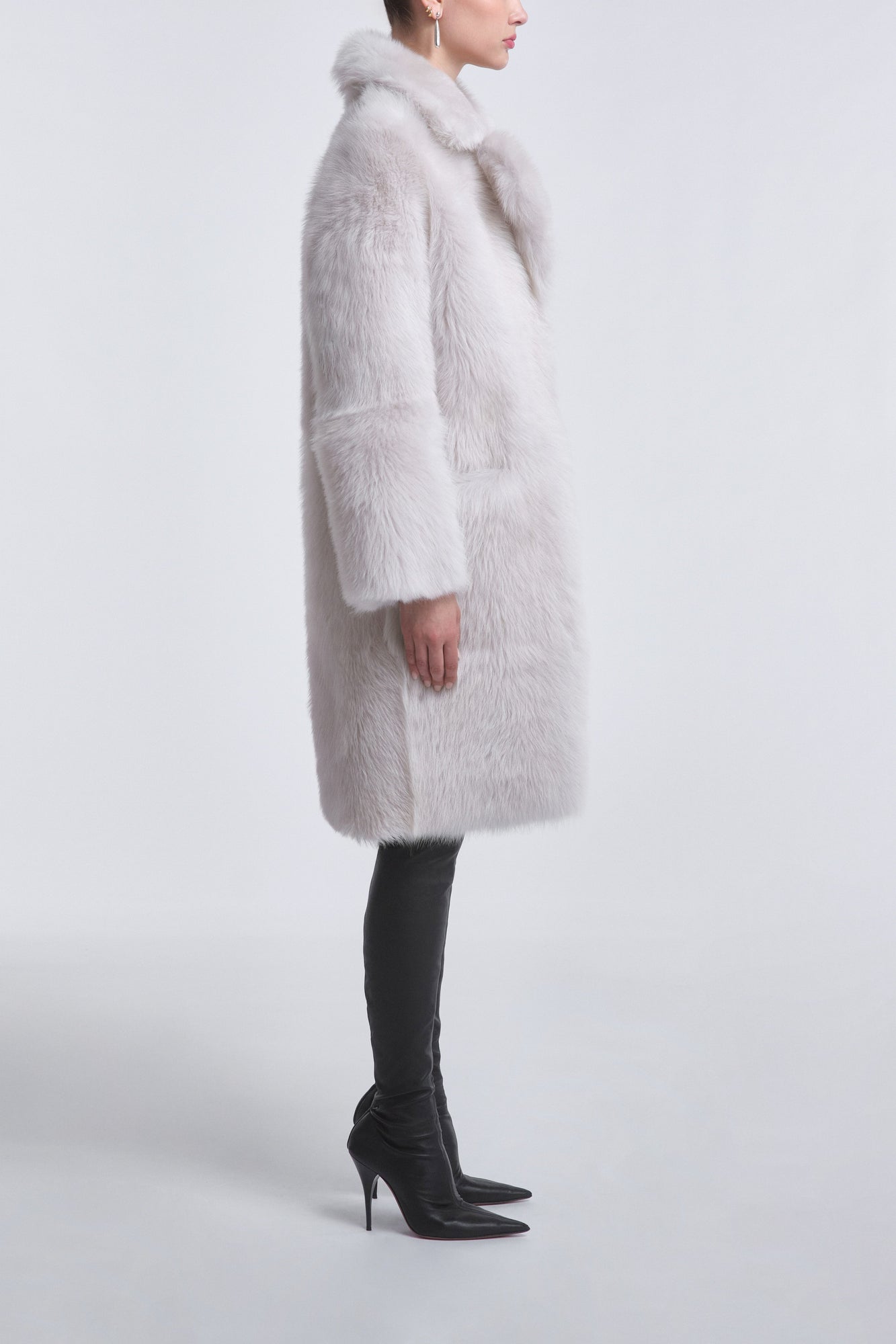 Evita | Plush Shearling Coat | Cloud