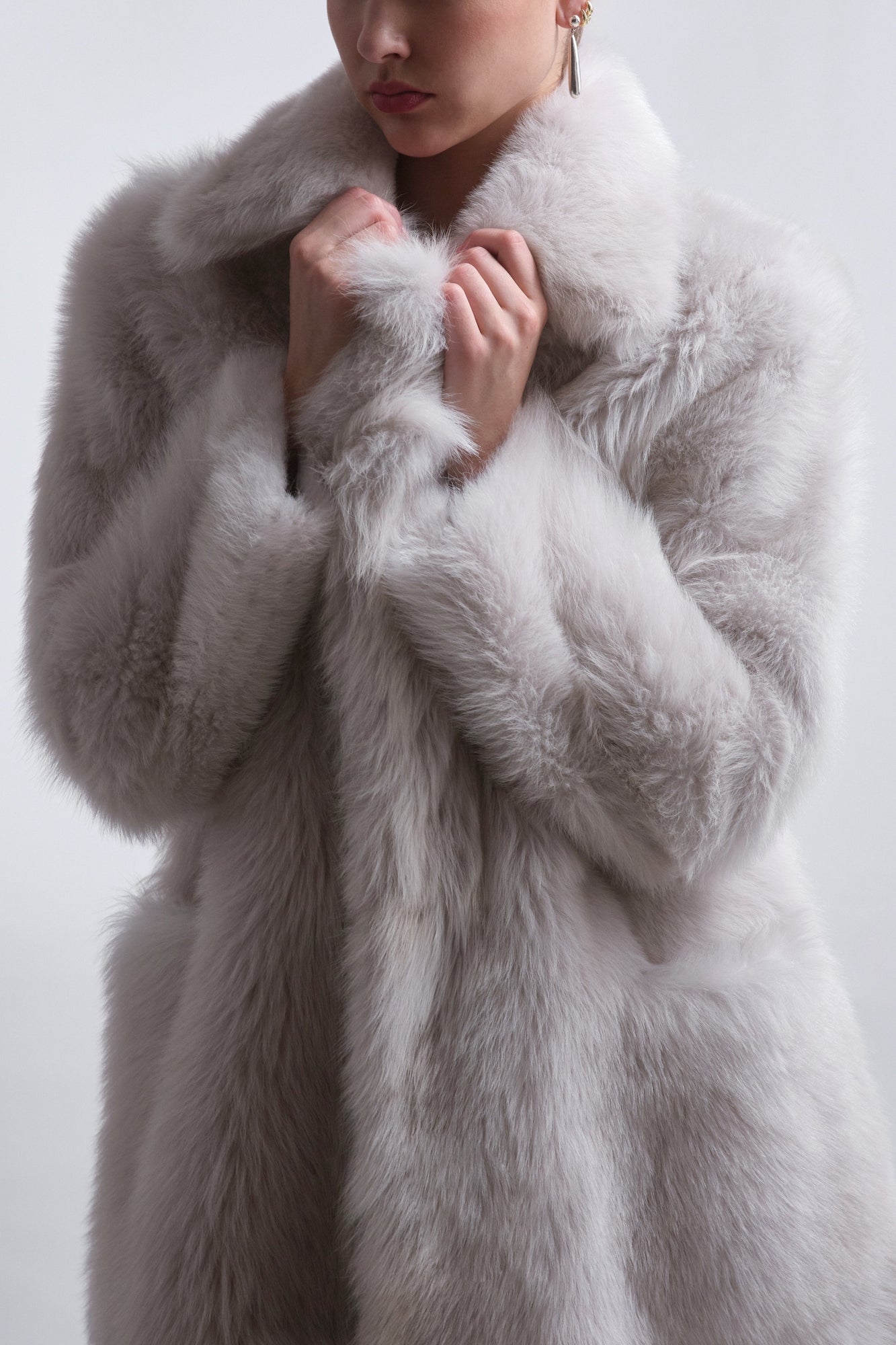 Evita | Plush Shearling Coat | Cloud