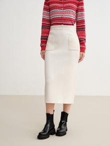 Wool Skirt | White
