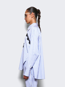 Women | The Attico | Striped Shirt White And Navy | Blue