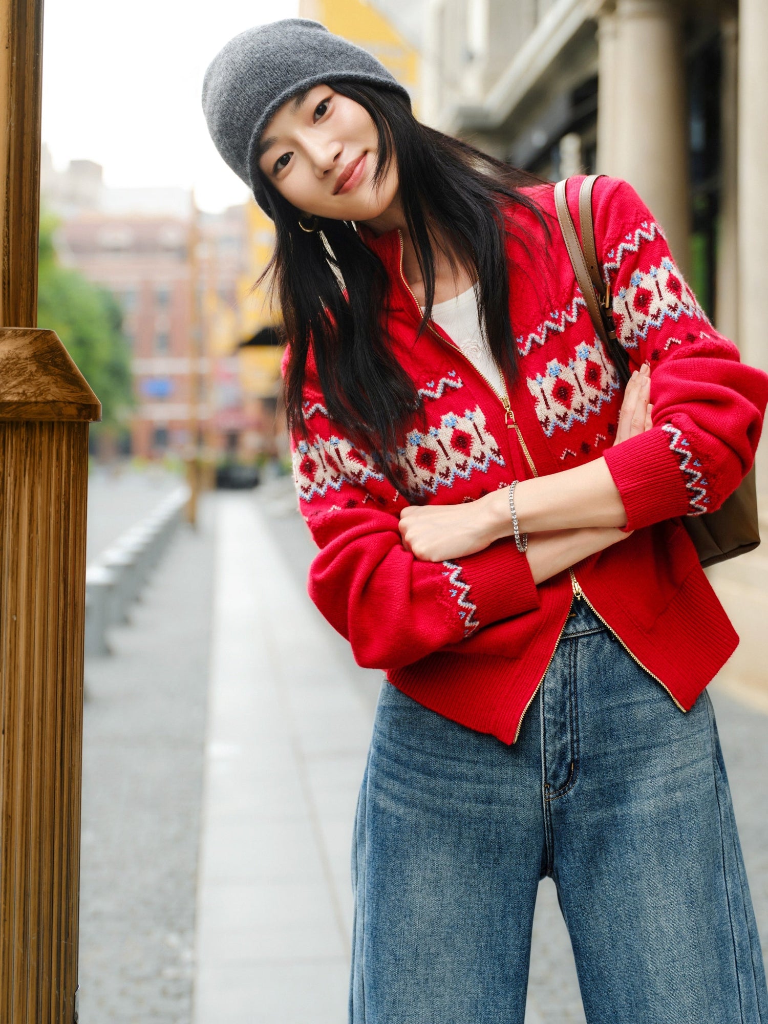 Wool Yak Wool Sweater | Red