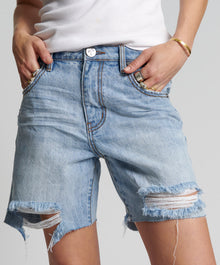 Jacksons Mid Waist Wide Leg Denim Shorts | Ocean