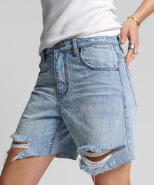 Jacksons Mid Waist Wide Leg Denim Shorts | Ocean