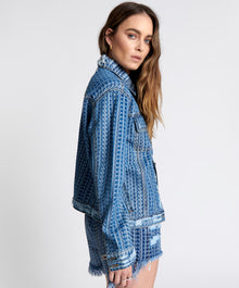 On Repeat Denim Trucker Jacket | Dark Blue