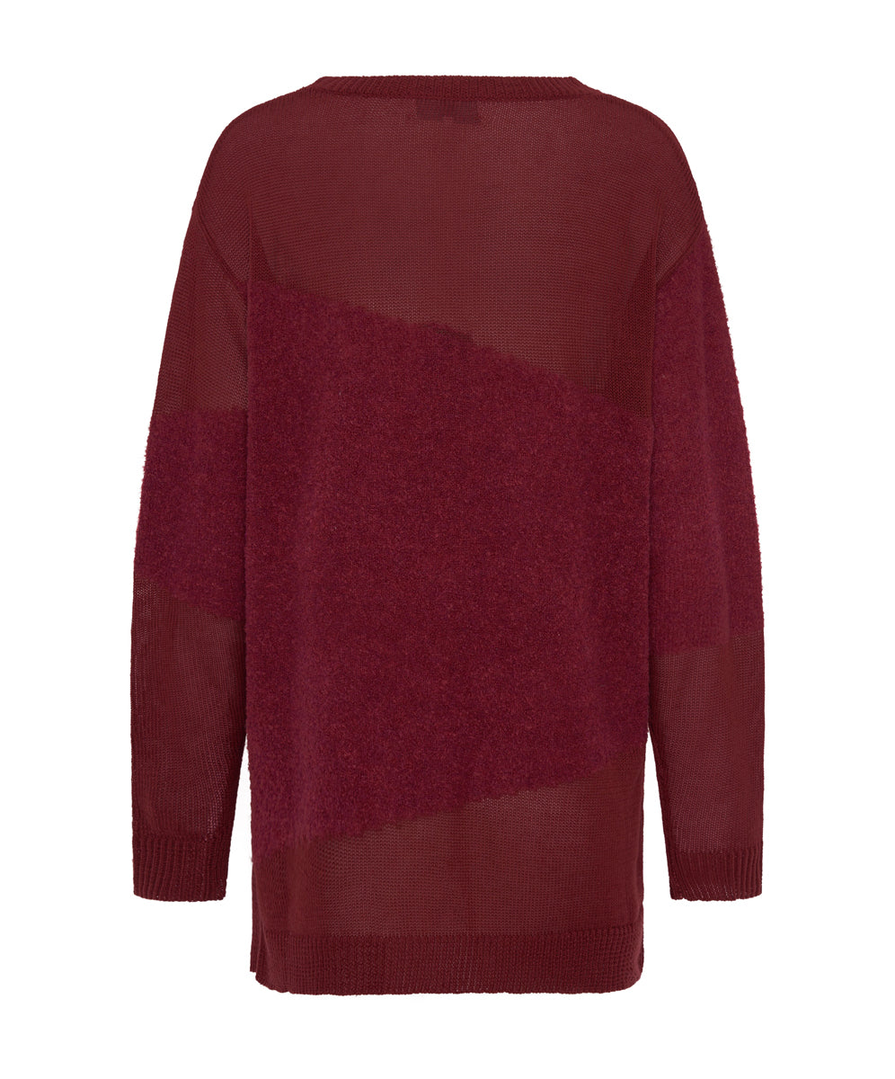 Shattered Crew Knit Sweater | Wine