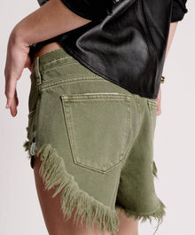 Rollers Low Waist Denim Shorts | Military Khaki