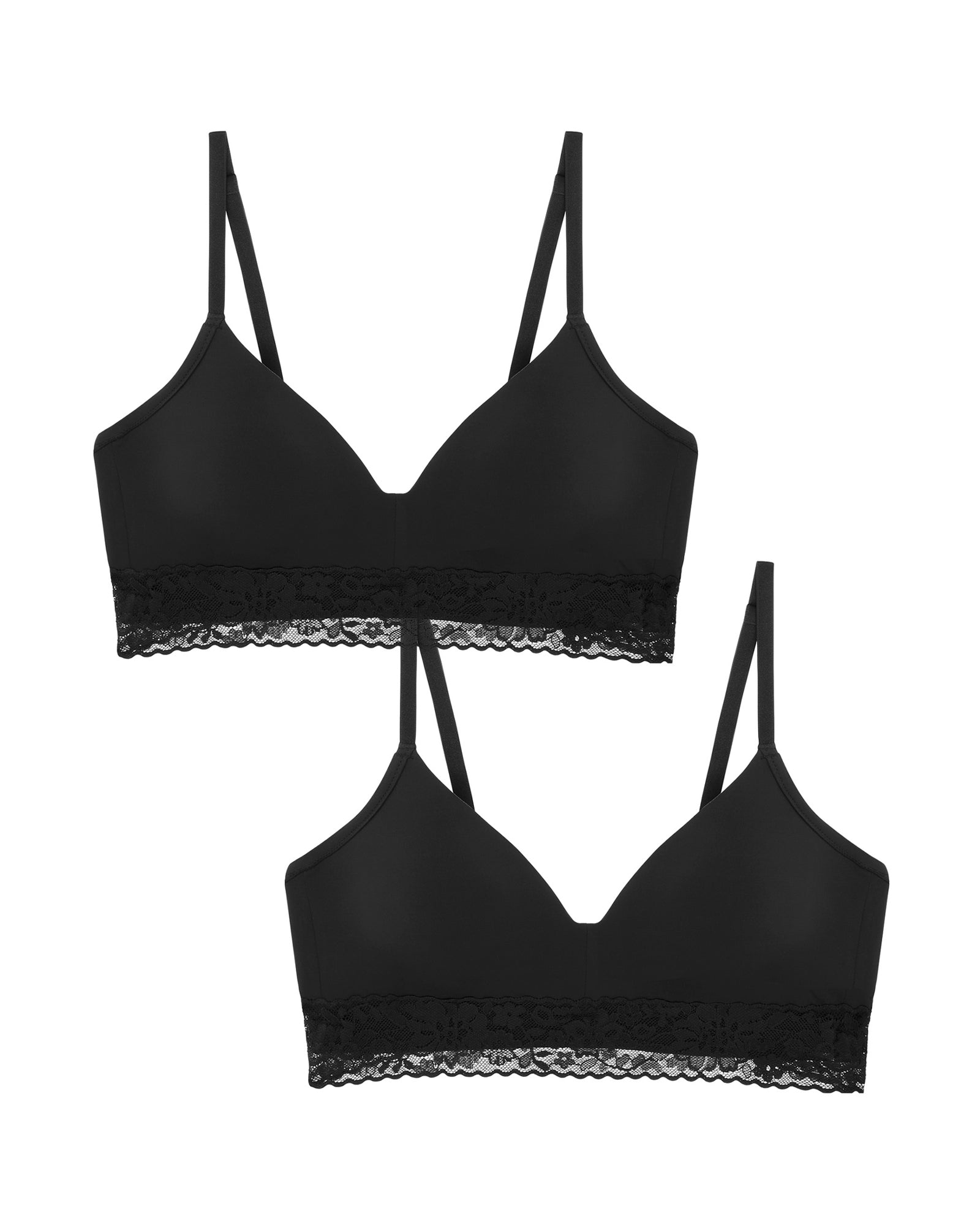 2 Pack | Journelle x Hanky Panky Molded Wireless | Black x Black