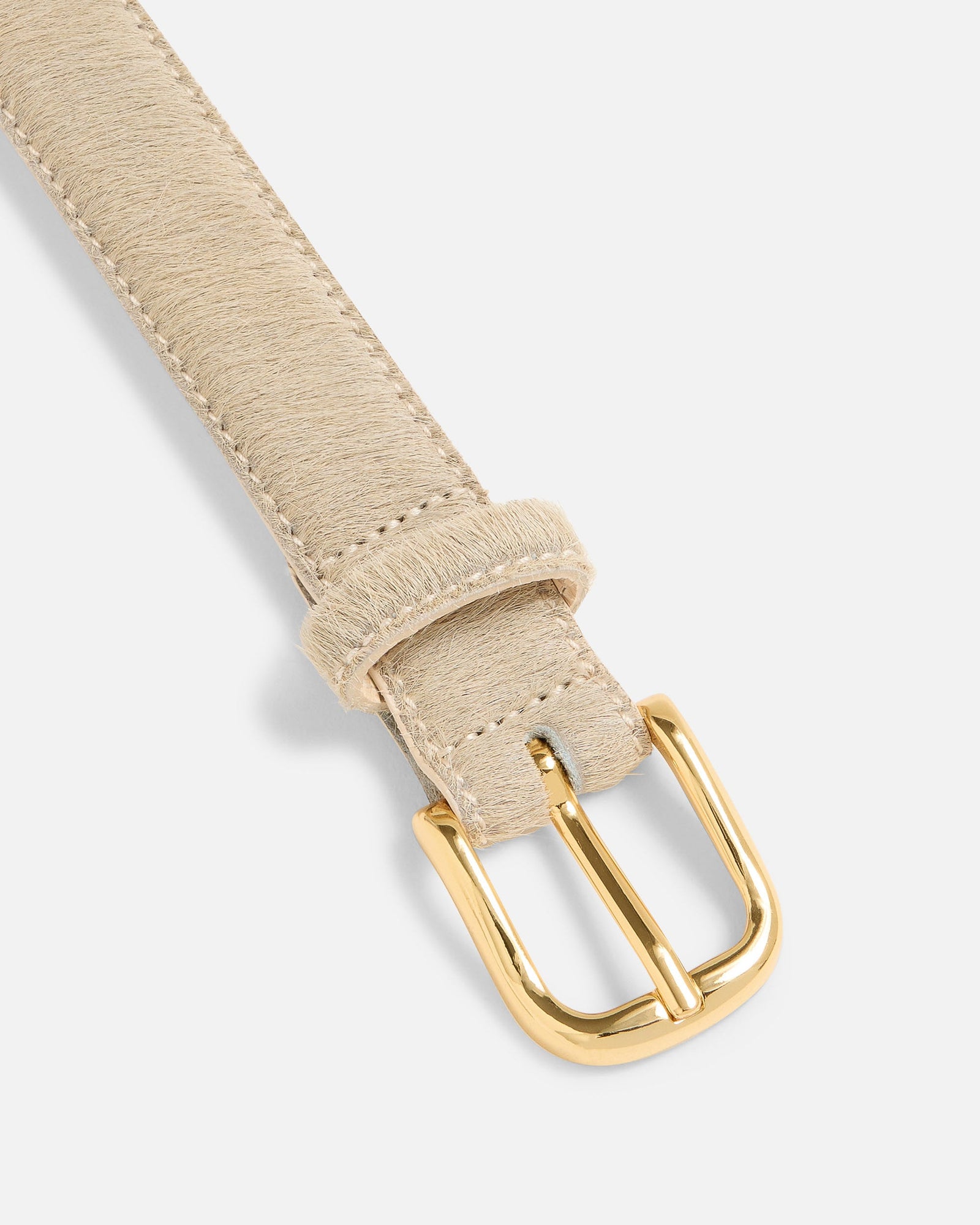No. 14 Belt | Cream-Pony-Hair-Gold