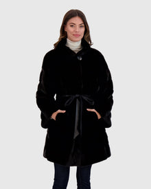 Mink Stroller With Leather Belt | Black