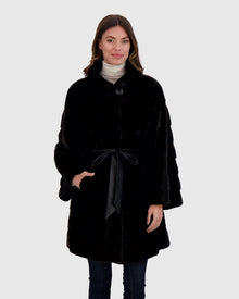 Mink Stroller With Leather Belt | Black