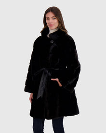 Mink Stroller With Leather Belt | Black