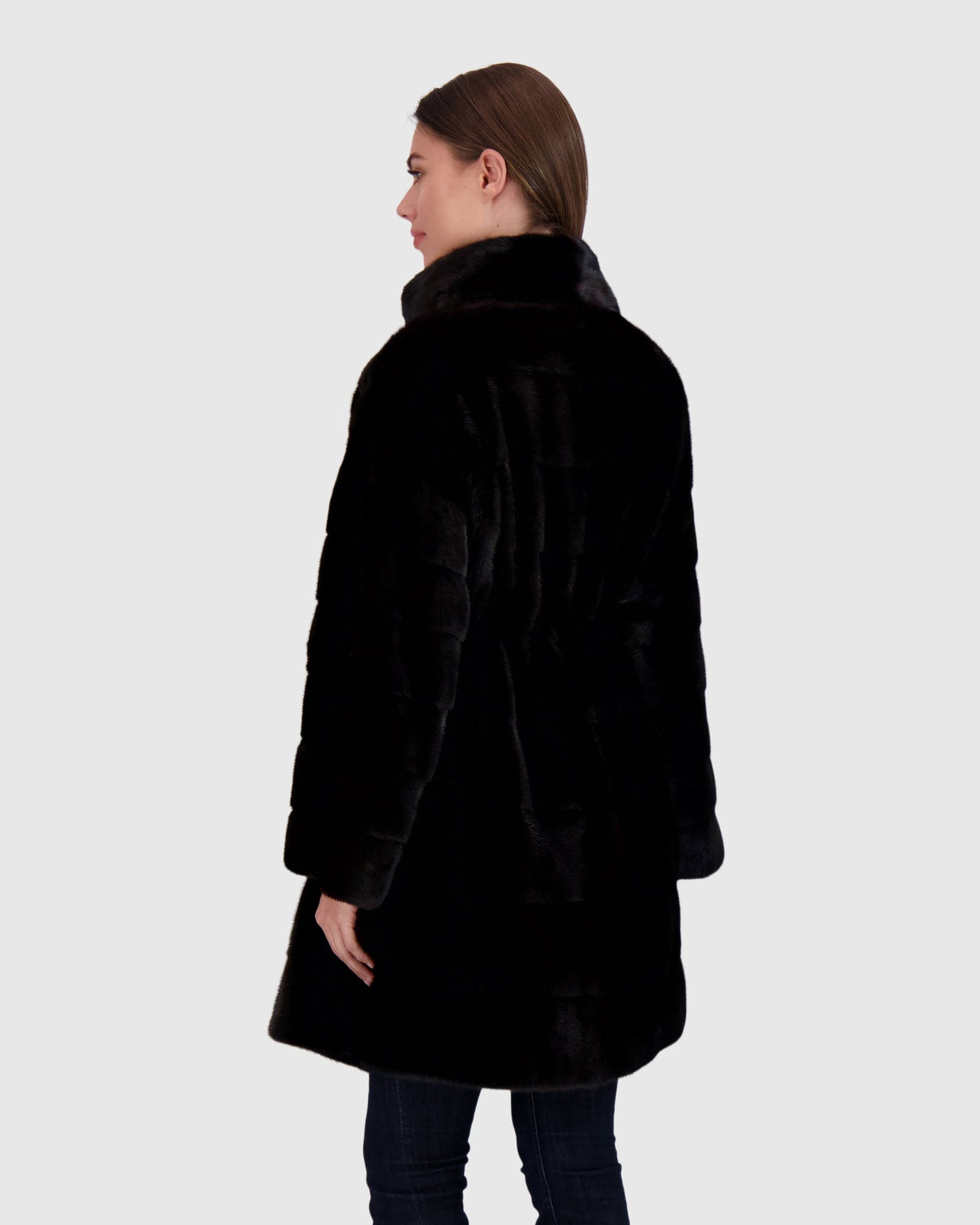 Mink Stroller With Leather Belt | Black